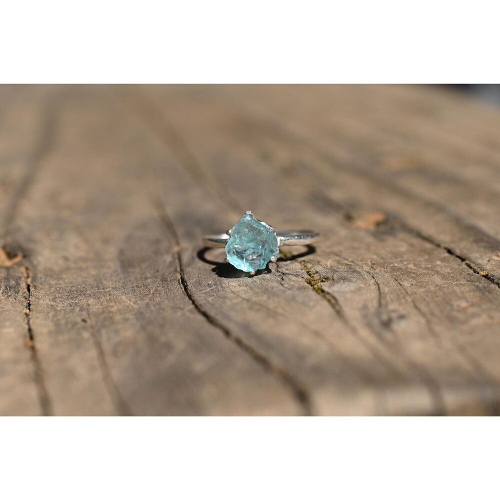 Aquamarine engagement ring size 7 anniversary  gift for women